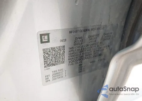 2018 Chevrolet Colorado Lt из США, поврежденный, VIN 1GCGSCEN4J1306550